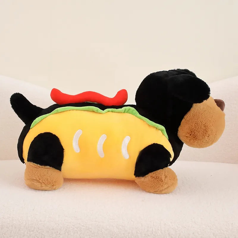 Plush Dachshund Hot Dog Toys - Stuffed Dog Toys with Hot Dog Cute Costume