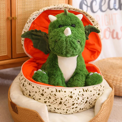 Dinosaur Egg Turns into Dino Plush - Stuffed Cartoon Dragon