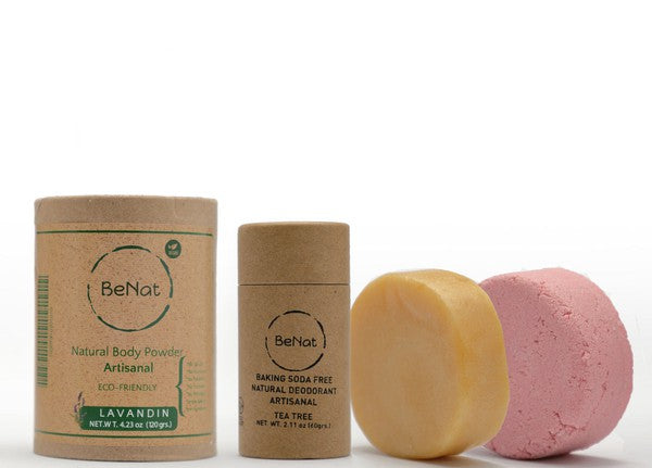 Zero-Waste Ultimate 4-Pack Bundle - Body Powder + deodorants + Soap