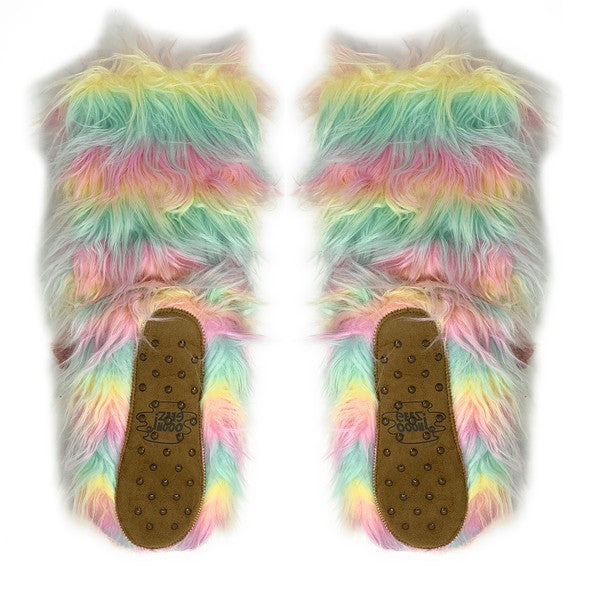 Funky Unicom - Calcetines tipo pantufla Sherpa acogedores para mujer