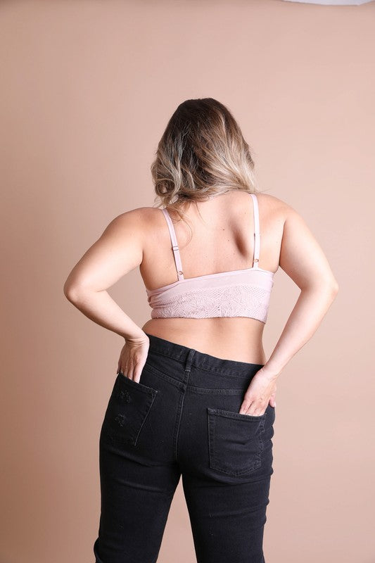 Seamless Padded Textured Brami Plus Size