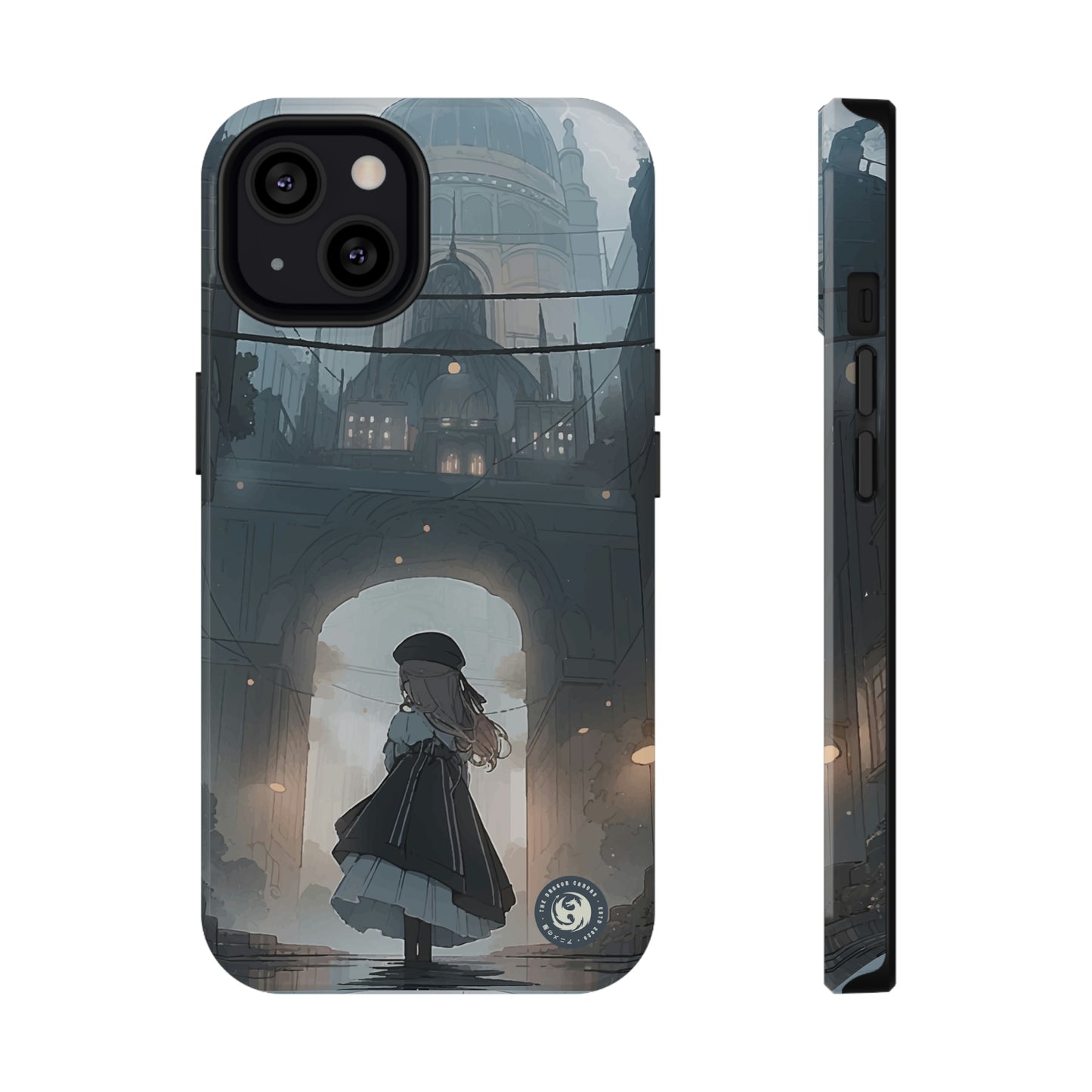 "Girl in Underground City" - iPhone & Samsung - Impact-Resistant Phone Cases - Wireless Charging Compatible