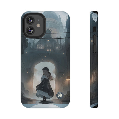 "Girl in Underground City" - iPhone & Samsung - Impact-Resistant Phone Cases - Wireless Charging Compatible