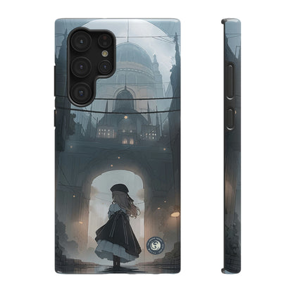 "Girl in Underground City" - iPhone & Samsung - Impact-Resistant Phone Cases - Wireless Charging Compatible