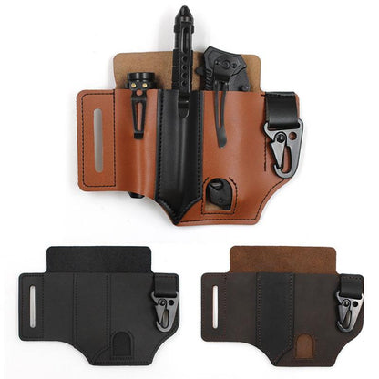 Cowhide Leather Owl Buckle Tactical Multi functional Belt Cover