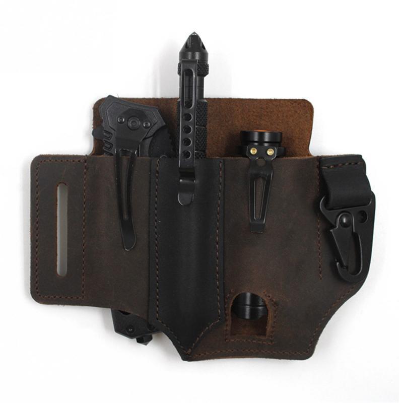 Cowhide Leather Owl Buckle Tactical Multi functional Belt Cover