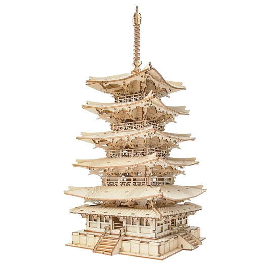 Pagoda de cinco pisos - Rompecabezas de madera impresos en 3D