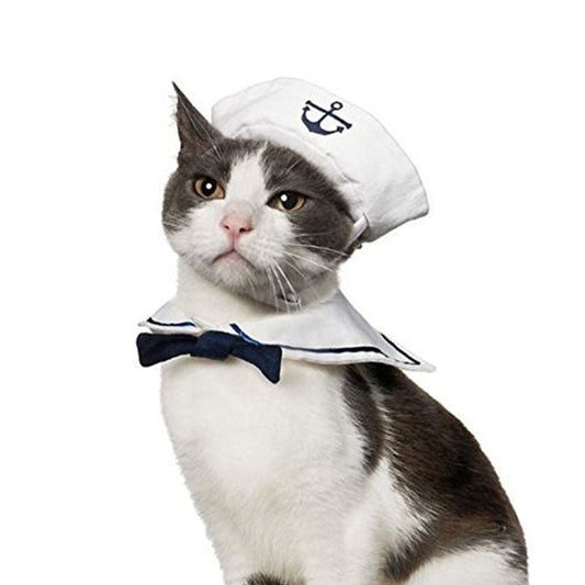 Funny Pet Costumes for Cats, Dogs, and Rabbits - Pet Apparel - Navy Sailor Costumes Jacket Cloak - Pet Supplies