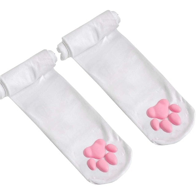 Cat Paw Socks - Kawaii 3D Cat-Paw Claw - Kawaii Stocking - Thigh Over Kneesocks