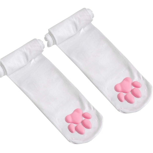 Calcetines de pata de gato - Garra de pata de gato 3D Kawaii - Medias Kawaii - Calcetines hasta el muslo sobre las rodillas