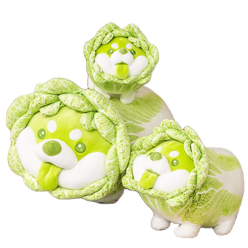 Cute Vegetable Plush Toys - Japanese Cabbage Fluffy Soft Shiba Inu Dog - Pillow Stuffed Plush