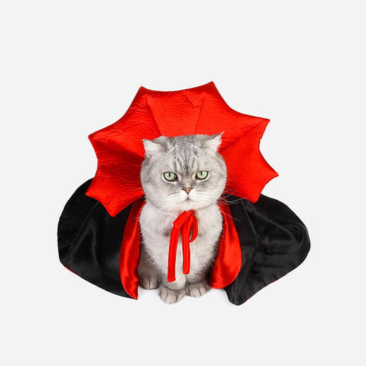 Lindos disfraces para mascotas Cosplay - Capa de vampiro para perros y gatos pequeños - Vestido para cachorros y gatitos - Ropa para mascotas Kawaii - Artículos para mascotas