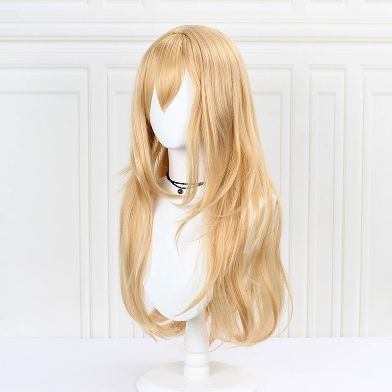 Anime - Peluca de pelo largo ondulado rubio sintético