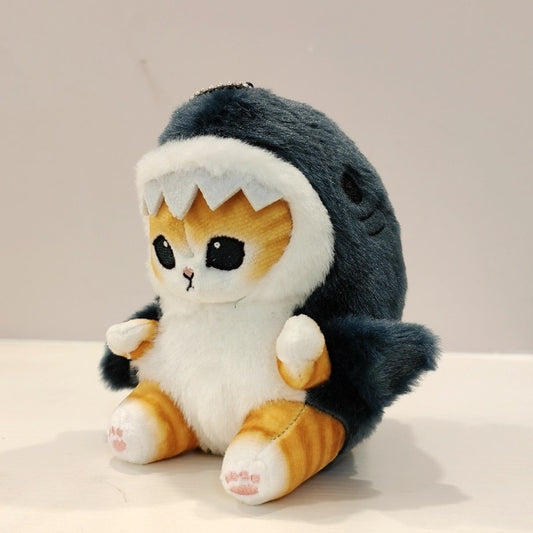 Lindo gato tiburón y gato camarón frito - Muñeca de felpa Kawaii - Animal relleno
