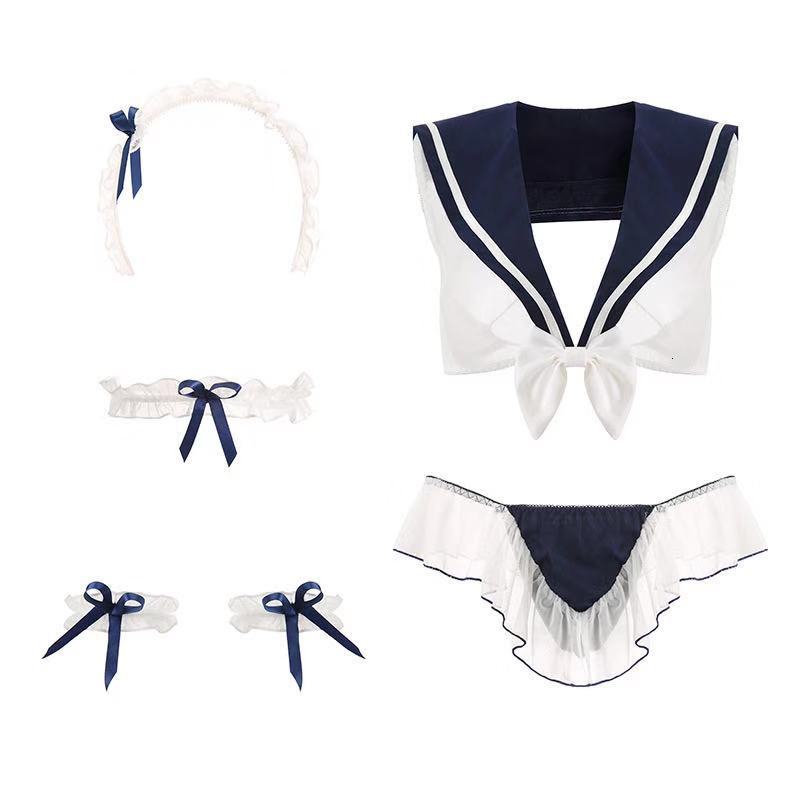 Anime JK Uniform Sexy Lingerie - See-Through Kawaii Lace Top Panties - Sailor Schoolgirl Cosplay Thong