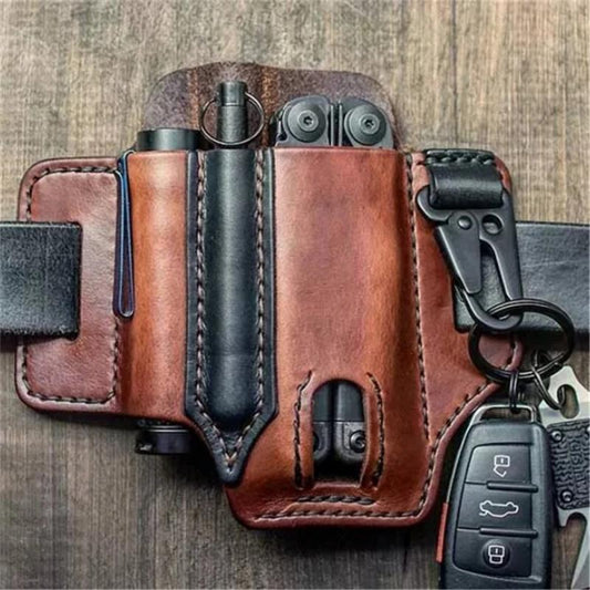 Cowhide Leather Owl Buckle Tactical Multi functional Belt Cover