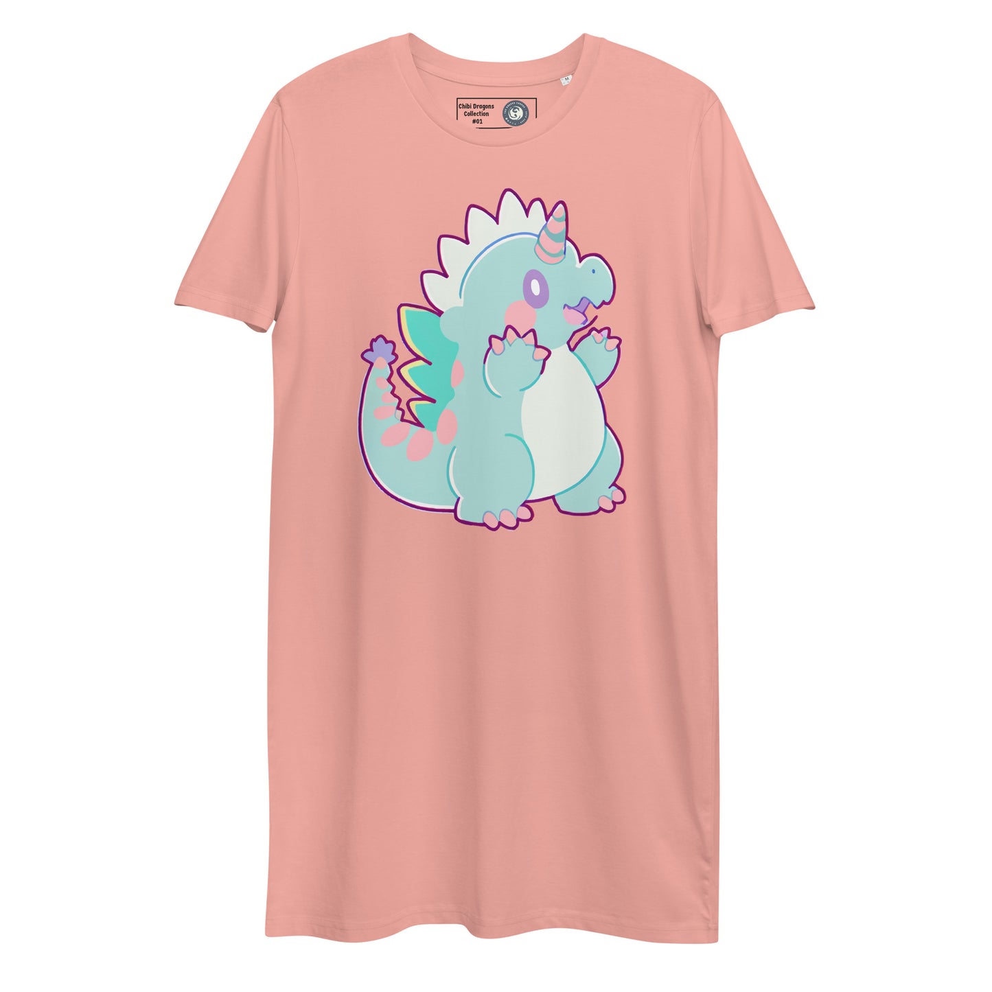 Colección Chibi Dragons #01 - Vestido camiseta de algodón orgánico